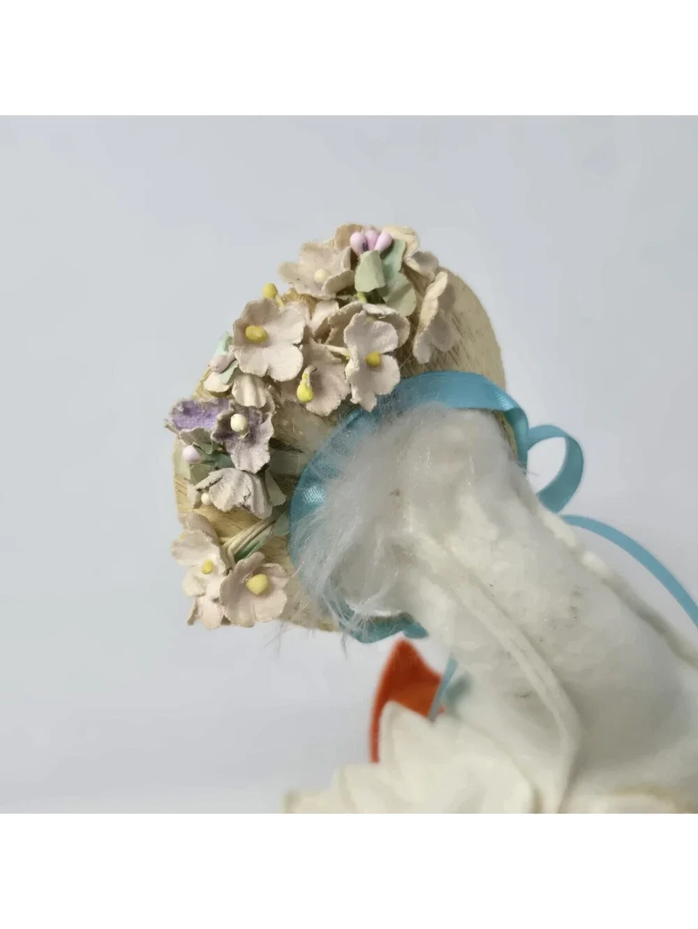 Vintage 1986 Annalee Dolls Easter Parade Goose Duck in Straw Hat Floral